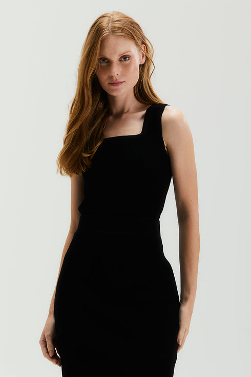 CROPPED TRICÔ PRETO